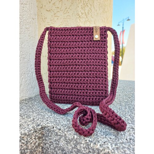 Сумка VOV, фактура вязаная, бордовый