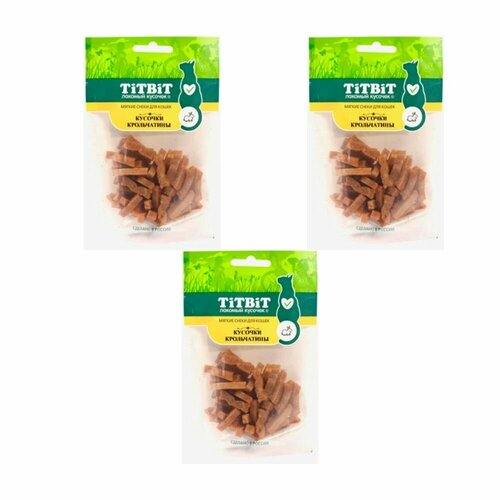 Titbit лакомство для кошек Кусочки крольчатины, мясные снеки, 40 г, 3 уп