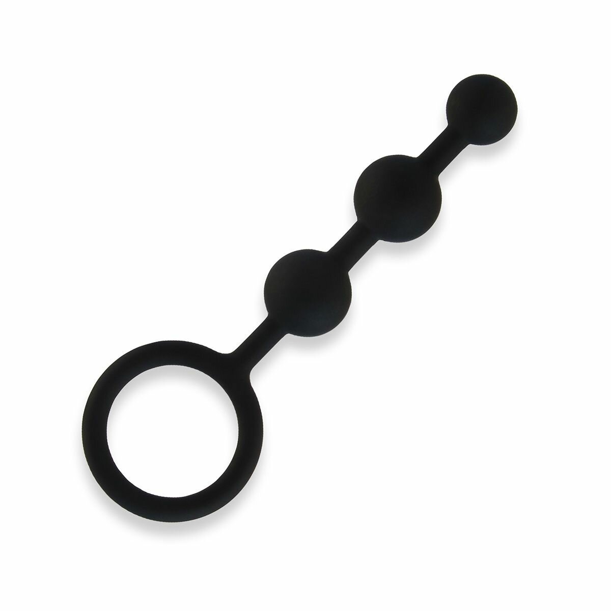Силиконовые анальные бусы Silicone Anal Beads - 14 см, All About Anal, черный