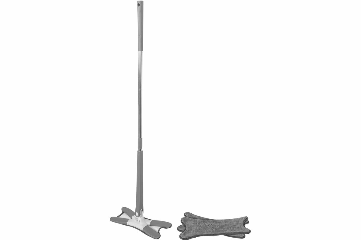 ISMA Швабра Х-образная с функцией отжима (серая,1300x370x150мм) ISMA-22/grey/(55054)