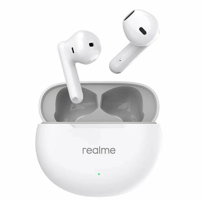 Наушники беспроводные Realme Buds T01 White RMA2406, Bluetooth 5.4, сенсорное управление, кейс для зарядки, белый