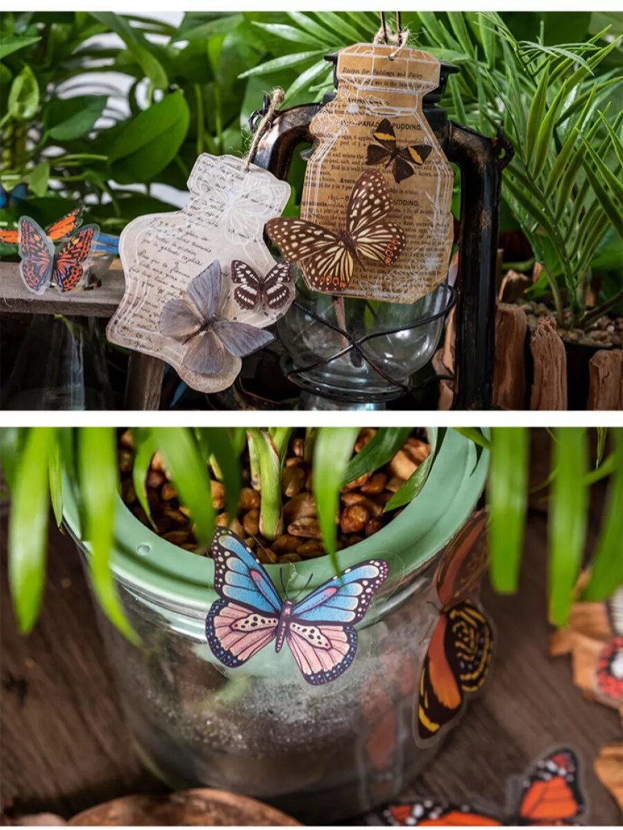 Наклейки ОлАн "Бабочки", винил, 40 наклеек, для декора, для всех возрастов — фото 1