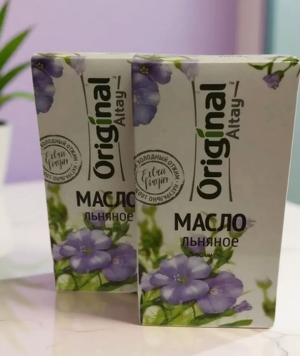 Изображение товара Масло Original Altay, льняное, нерафинированное, холодный отжим, Extra Virgin, 100 мл -2 шт.
