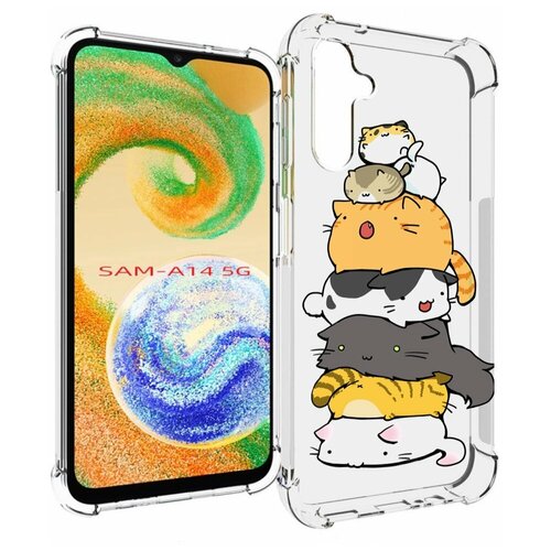 Чехол MyPads много-маленьких-котиков для Samsung Galaxy A14 4G/ 5G задняя-панель-накладка-бампер