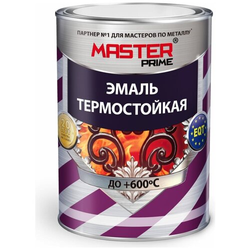 Эмаль термостойкая MASTER PRIME (Артикул: 4300005510; Цвет: Чёрный; Фасовка = 0,8 кг)