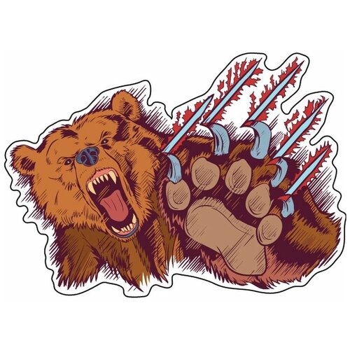 Наклейка Медведь 15x11 см