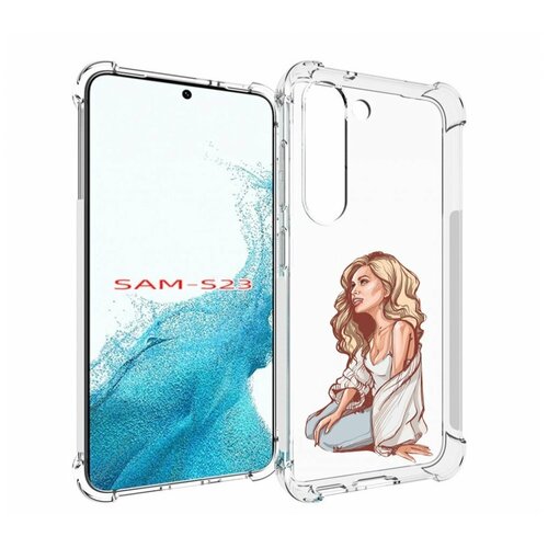 Чехол MyPads красивая-девушка-в-белом женский для Samsung Galaxy S23 задняя-панель-накладка-бампер