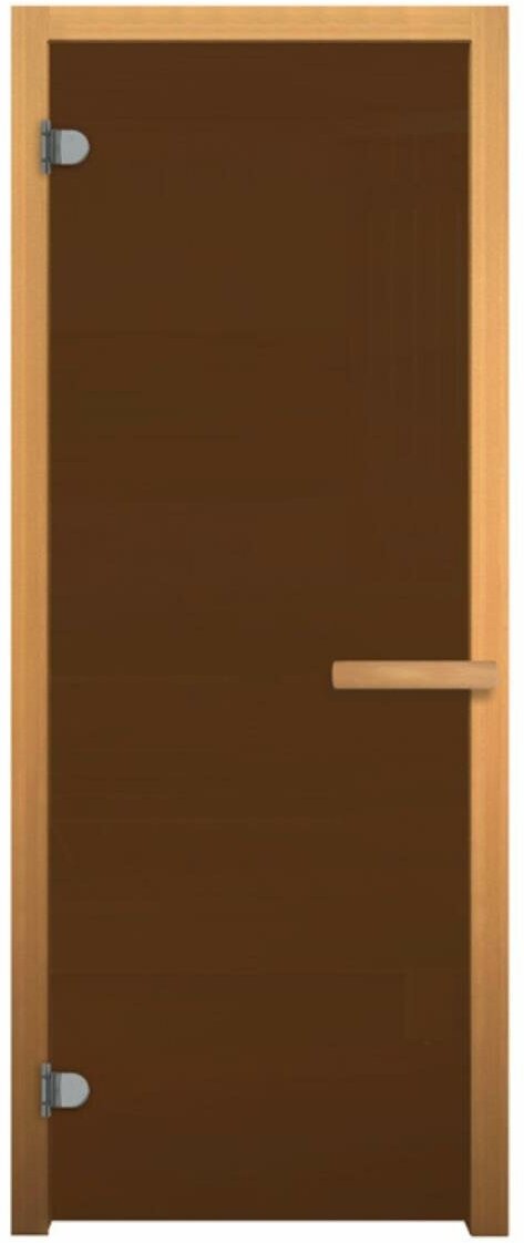 Дверь стекло Бронза Матовая 201х81 (6мм 2 петли 716 GB)(Магнит) (осина)