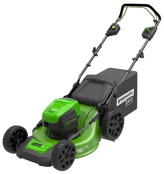 Аккумуляторная газонокосилка Greenworks 2502907ub GD60LM46SPK4 4 А·ч с АКБ и ЗУ 46 см