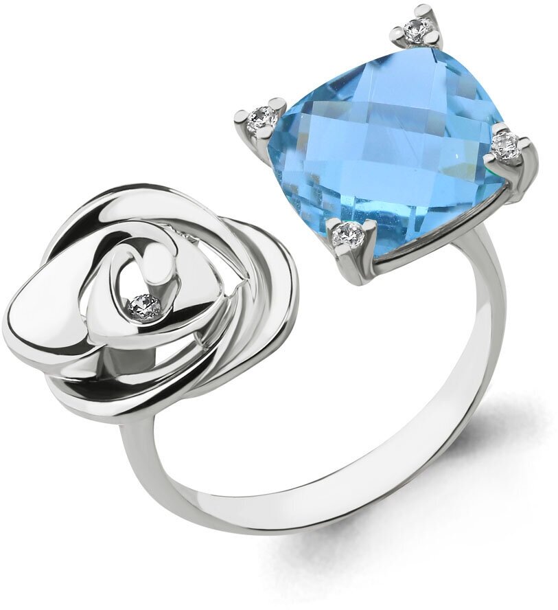 Кольцо Diamant online, серебро, 925 проба, турмалин, фианит