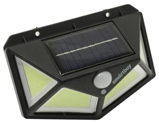 Настенный светильник 10 Вт COB, на солнечных батареях, с датчиком движения, черный - фотография № 4
