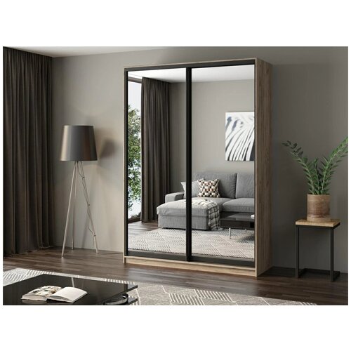 Шкаф-купе Матэрна лофт крафт серый зеркальный 160х58х240 см