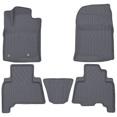 Element Коврики KVEST 3D в салон подходят для TOYOTA LC-150 Prado, 2013-, 5 шт. (полиуретан, серый, серый) / Тойота Ленд крузер прадо