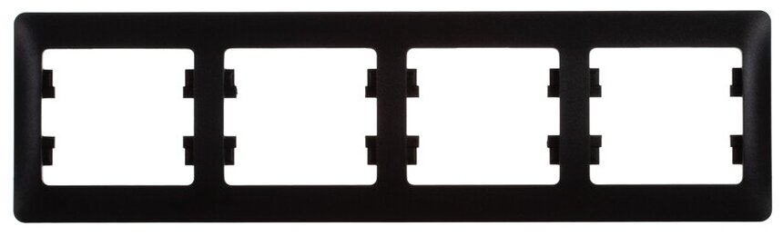 Рамка Schneider Electric Glossa четырехместная горизонтальная антрацит - фотография № 1