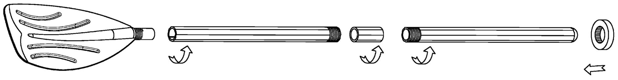 Весла пластиковые Intex 59623 FRENCH OARS, со стопорными кольцами (длина 122 см)