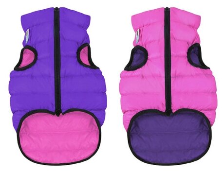 AiryVest Курточка двухсторонняя ЭйриВест, размер XS 22, розово-фиолетовая. Спина: 33-35см, объем груди: 20-22см - фотография № 5