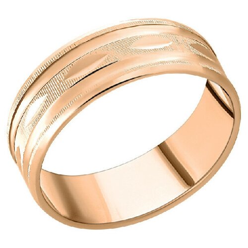 Кольцо обручальное Золотой Стандарт, красное золото, 585 проба, размер 15.5, красный, золотой кольцо обручальное золотой