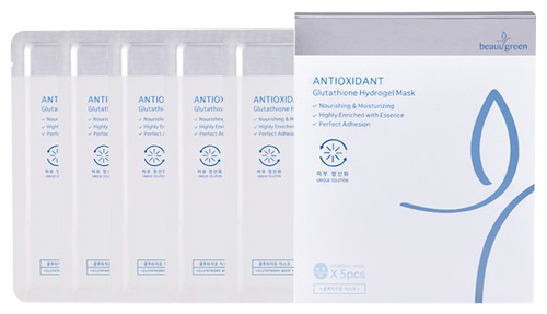 Beauugreen Гидрогелевая маска с антиоксидантным эффектом Antioxidant Glutathione Hydrogel Mask, 30 мл