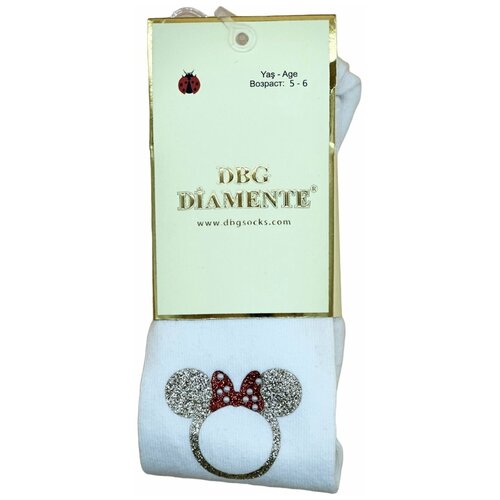 фото Колготки dbg diamente для девочек, классические, размер 3-4, белый