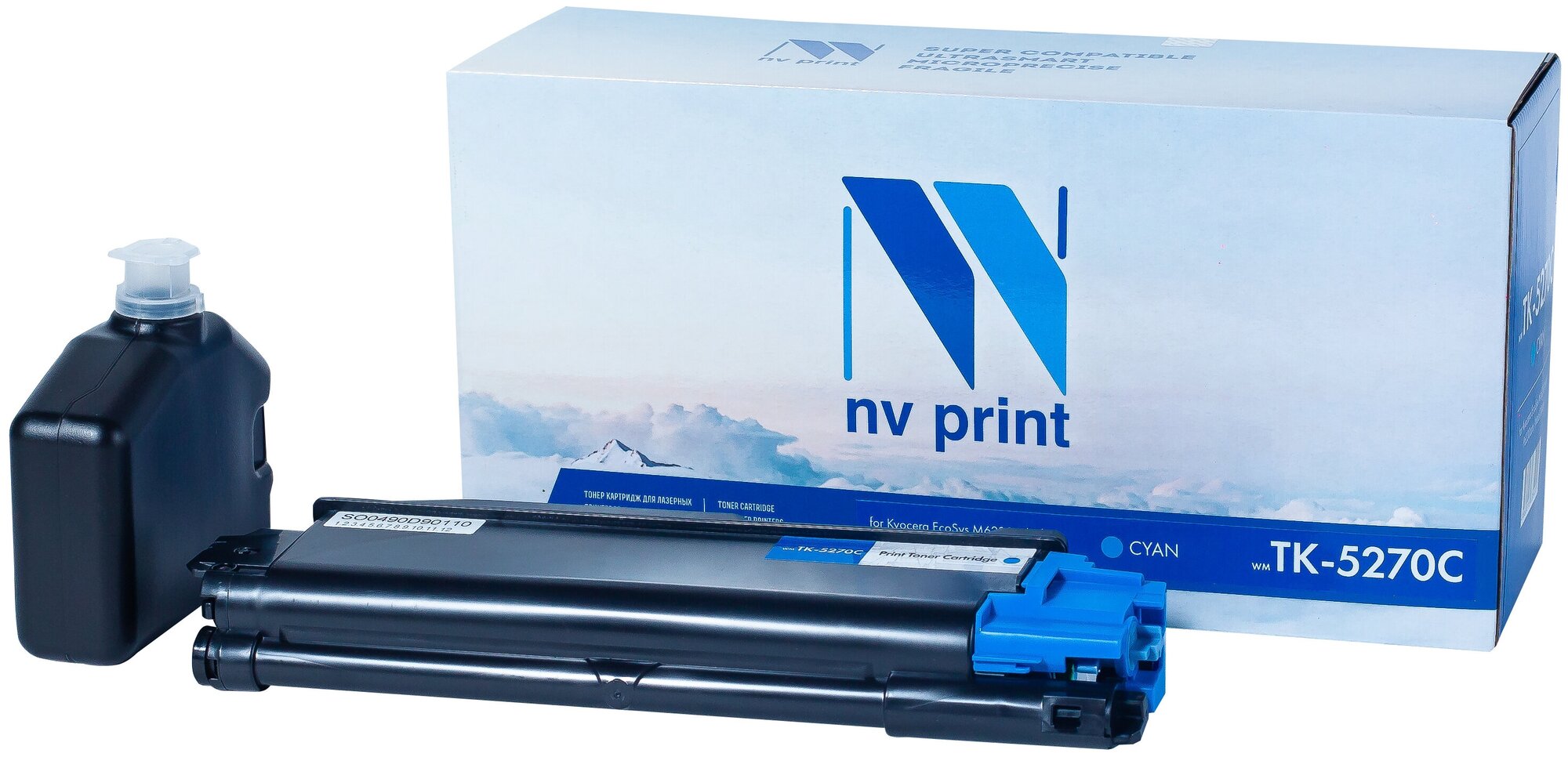 Тонер-картридж NV Print NV-TK5270C для Kyocera ECOSYS M6230, Kyocera ECOSYS P6230 (совместимый, голубой, 6000 стр.)