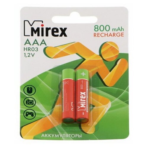 Аккумулятор Ni-Mh, AAA, HR03-2BL, 1.2В, 800 мАч, блистер, 2 шт.