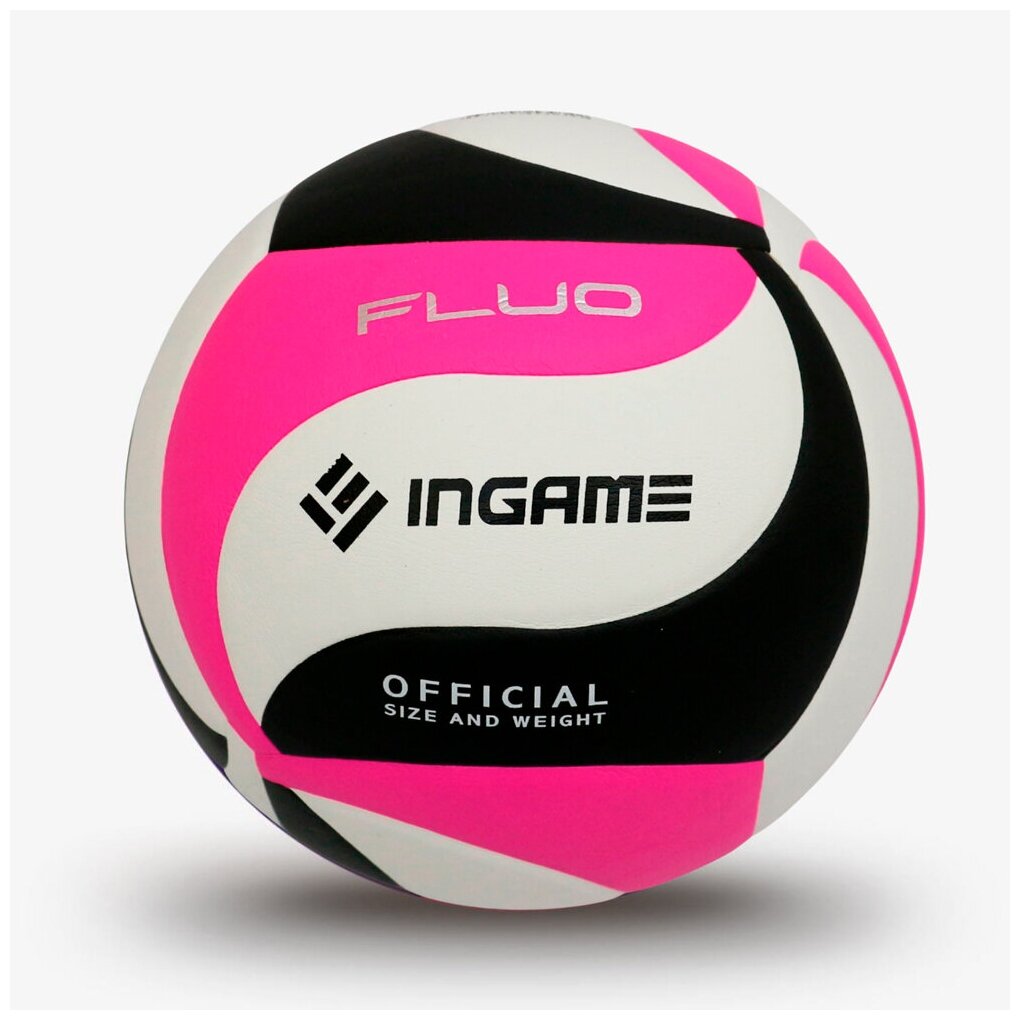 Мяч волейбольный INGAME FLUO цвет черный, белый, розовый