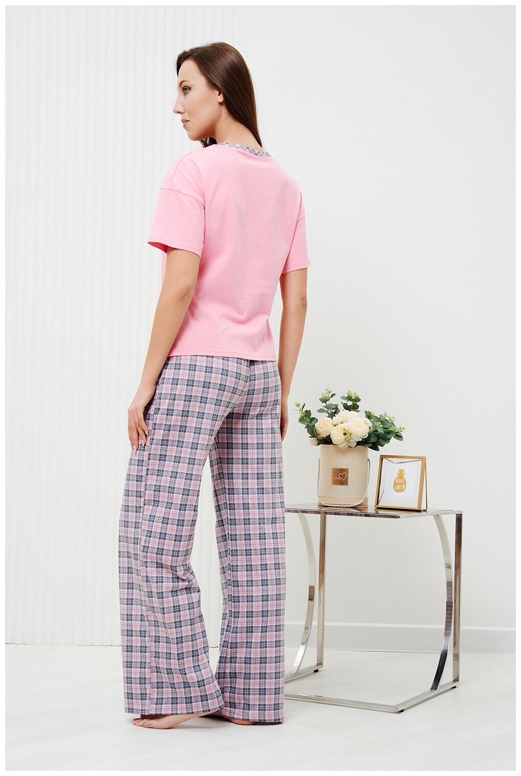Женская пижама/ костюм (брюки+ футболка), размер 52 - фотография № 12