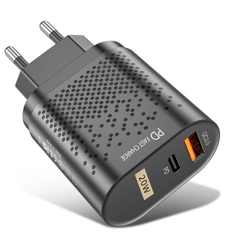 Зарядное устройство PD 20W FastCharge USB-C мощностью 20 Вт, PD 3.0, черное