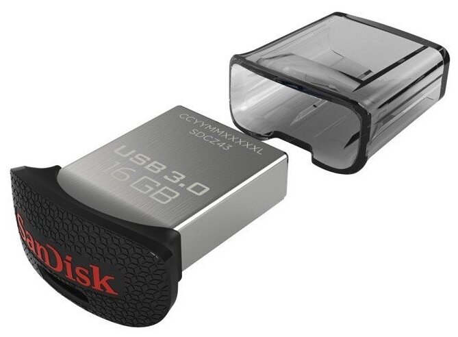 Флеш-карта SanDisk Ultra Fit, 16 гб, USB 3,1 G1, черная (SDCZ430-016G-G46)