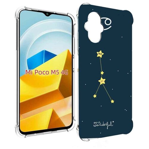 Чехол MyPads знак-зодиака-рак-3 для Xiaomi Poco M5 задняя-панель-накладка-бампер