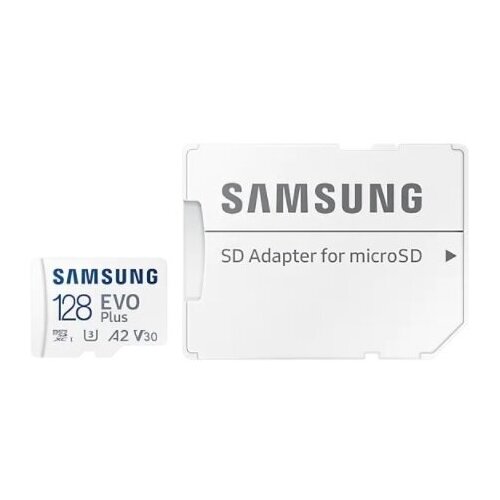 Карта памяти Samsung Micro SD 128 Гб (10 class) + SD адаптер