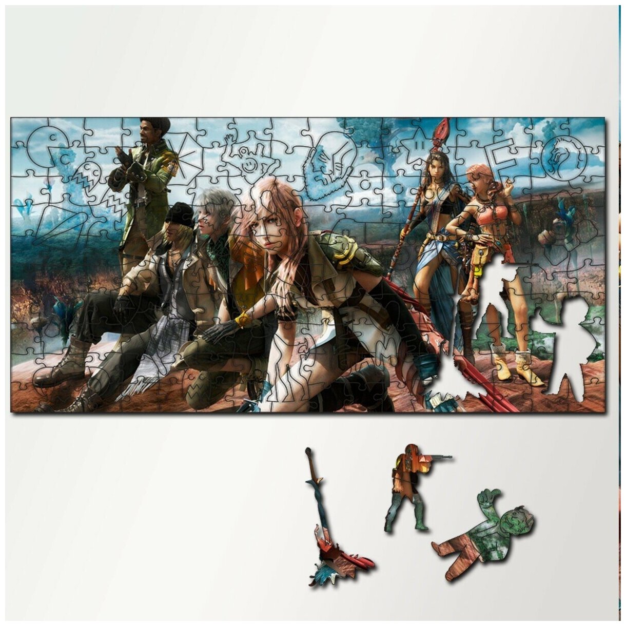 Пазл из дерева с фигурками, 230 деталей, 46х23 см игры Final Fantasy XIII - 5280