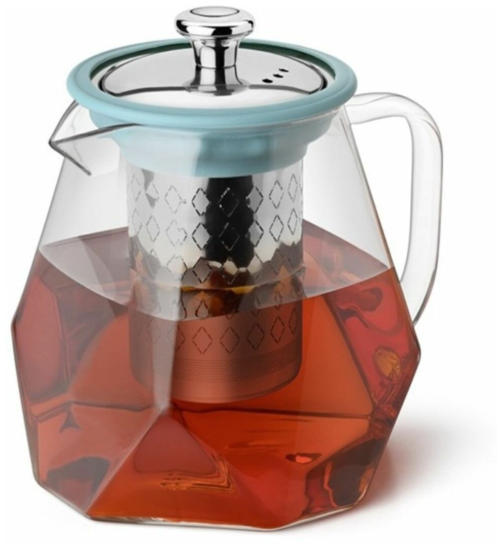Чайник заварочный стекло, металл, 0.82 л, с ситечком, Apollo, Grape-Share, GRS-820, прозрач