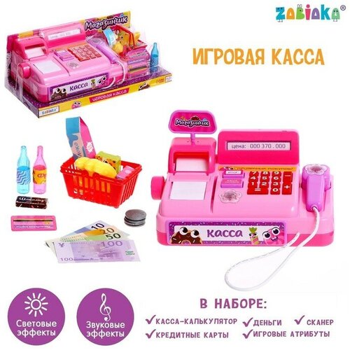 Игровой набор касса Магазинчик, с аксессуарами, свет, звук, микс 1 шт