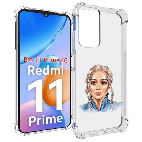 Чехол MyPads красивая-нарисованная-девушка-блондинка женский для Xiaomi Redmi 11 Prime 4G задняя-панель-накладка-бампер чехол mypads акварельная девушка женской для xiaomi redmi 11 prime 4g задняя панель накладка бампер
