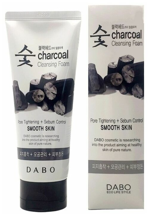 Dabo, Очищающая пенка для ровного тона кожи с углем, Charcoal Cleansing Foam Smooth Skin, 150 мл