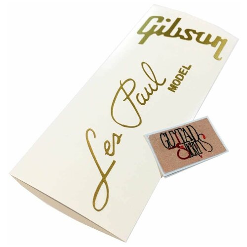 Наклейка виниловая на голову грифа гитары Gibson Les Paul Model, золотистая gibson w agency