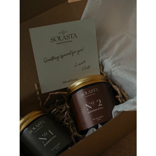 Подарочный набор из 2 свечей ручной работы