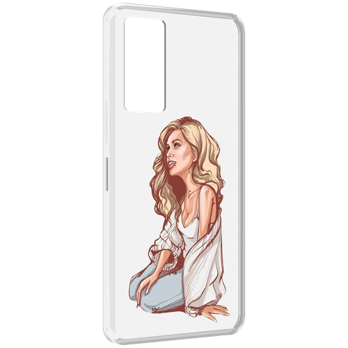 Чехол MyPads красивая-девушка-в-белом женский для Infinix Note 11 задняя-панель-накладка-бампер