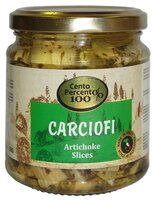 Carcifoli артишоки резаные Cento Percento стеклянная банка 280 г