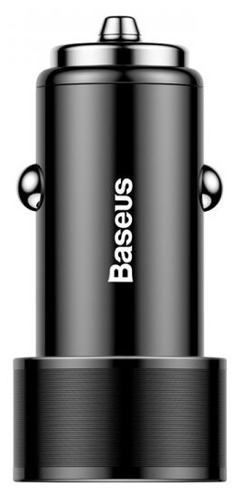 Автомобильное зарядное устройство быстрое QC 3.0 2xUSB Baseus Small Screw - Черное (CAXLD-B01)