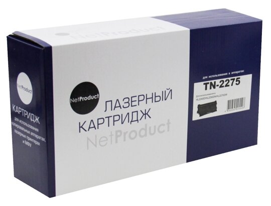 NetProduct TN-2275 Тонер-картридж для Brother Hl-2240r/2240dr/2250dnr/dcp-7060dr , 2,6K .