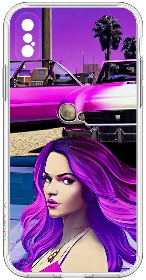 Чехол-накладка Krutoff Clear Case Жизнь в розовом для iPhone X