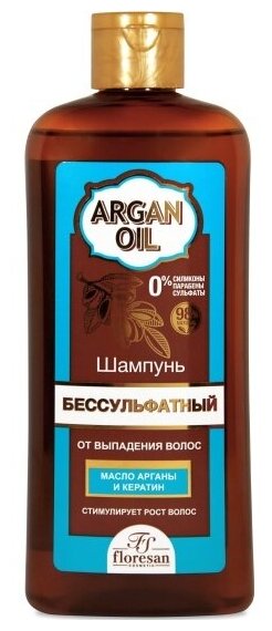 Floresan Шампунь Argan Oil бессульфатный против выпадения, 400 мл