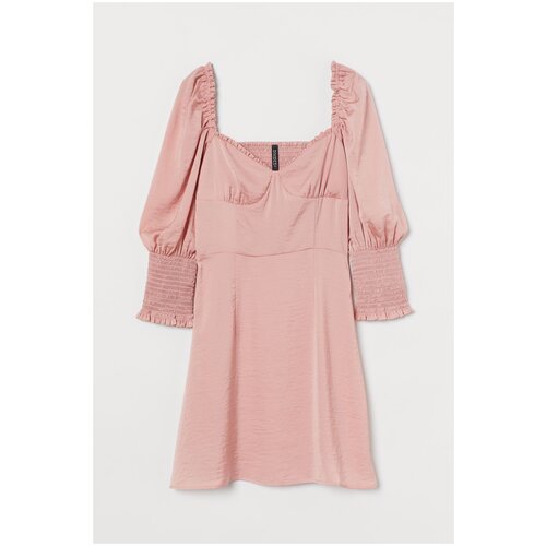 Платье H&M, атлас, вечернее, размер 18, розовый