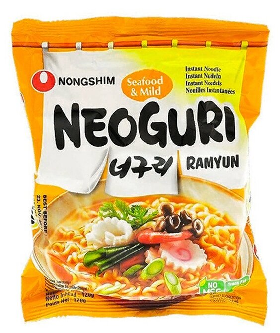 Лапша Nongshim Neoguri Ramyun со вкусом морепродуктов, 120 г