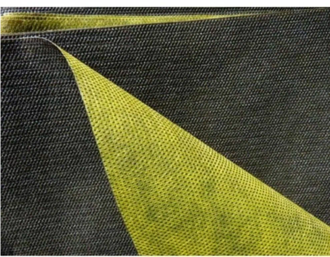 двойная защита желто-черный мульча №80 ширина 1,6 длина от 1 п/м - фотография № 3