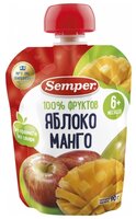 Пюре Semper яблоко и манго (с 6 месяцев) 90 г, 12 шт.