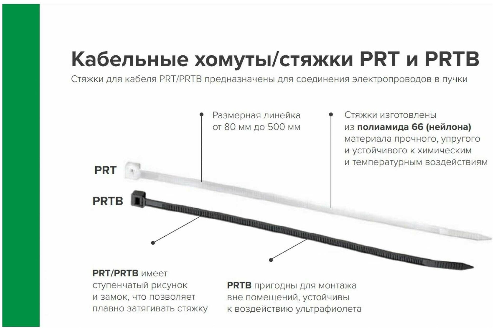 Кабельная стяжка пластиковая (ремешок-хомут) PRTB 350х4,2 (100шт.), черный, нейлон - фотография № 2