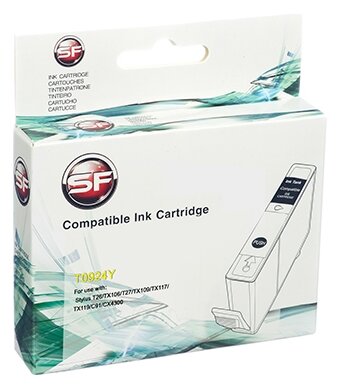 Картридж SuperFine SF-T0924Y для Epson T0924 Stylus T26/TX106/T27/TX109/TX117/TX119/C91/CX4300 yellow (тех. упаковка)